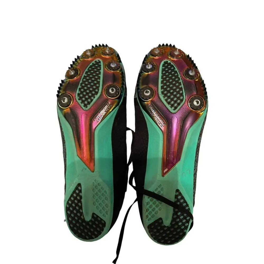 Under Armour Mens Black & Green Speedform Miler Pro Track Spikes Athletic Shoes